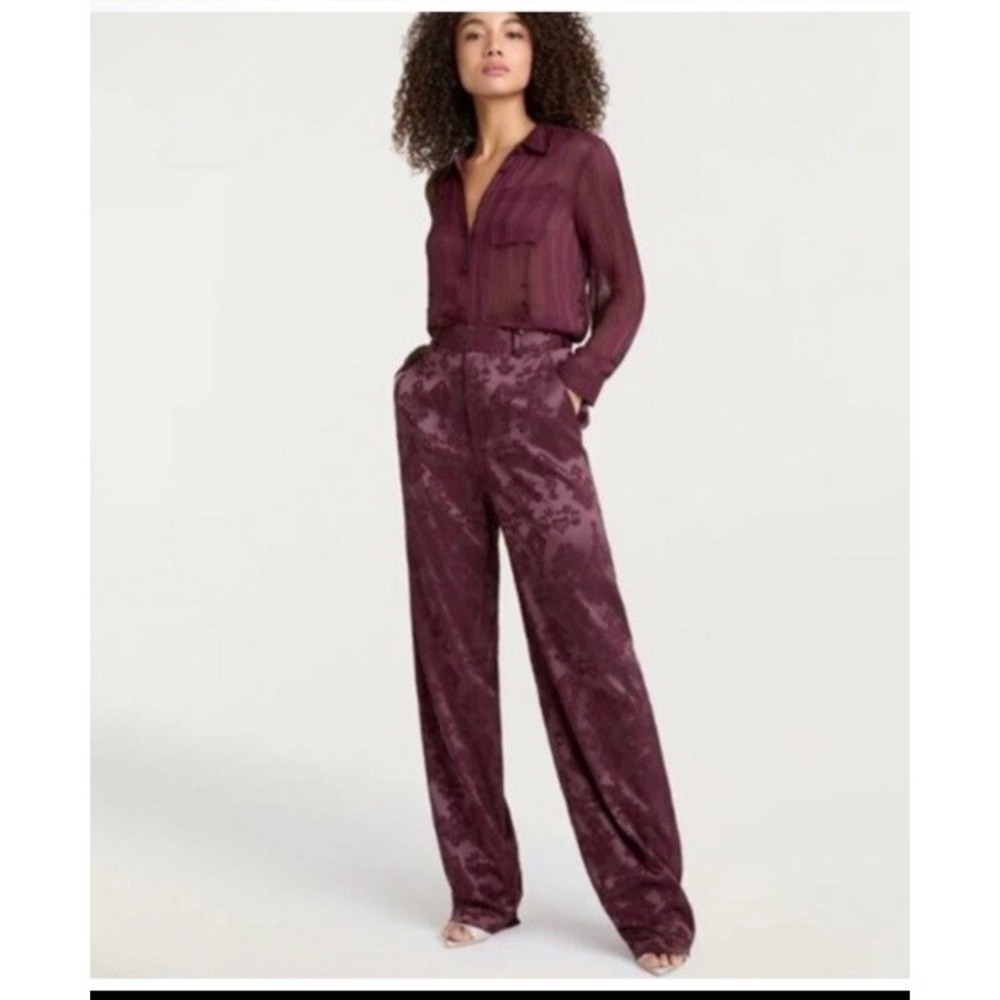 Cinq a Sept Jacquard Collins Pant in Dark Fig Size 0